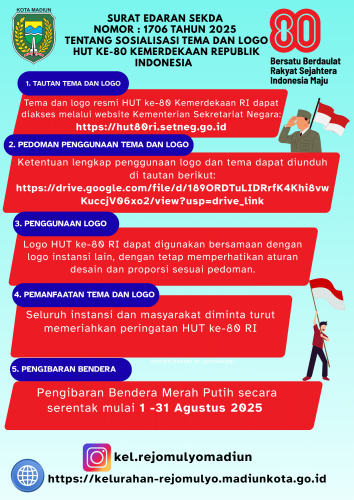 SURAT EDARAN HUT KE-80 KEMERDEKAAN   REPUBLIK INDONESIA