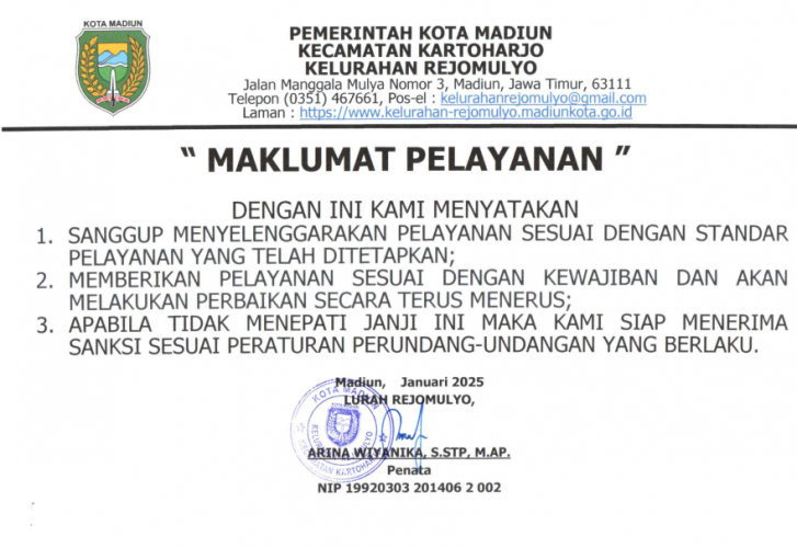 MAKLUMAT PELAYANAN 2025
